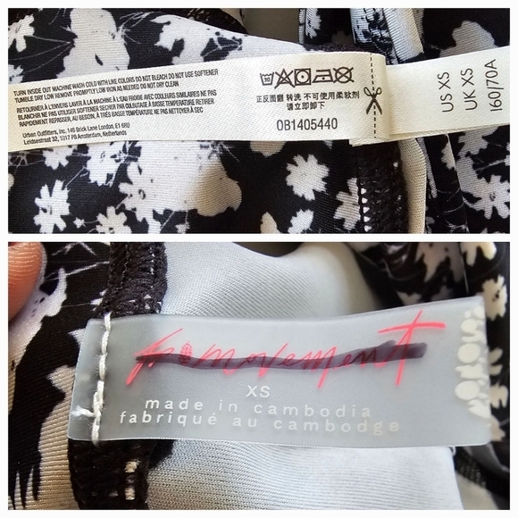 Free People Movement Lose Control Wrap Leggings Black & White Floral Size XS - Picture 14 of 15